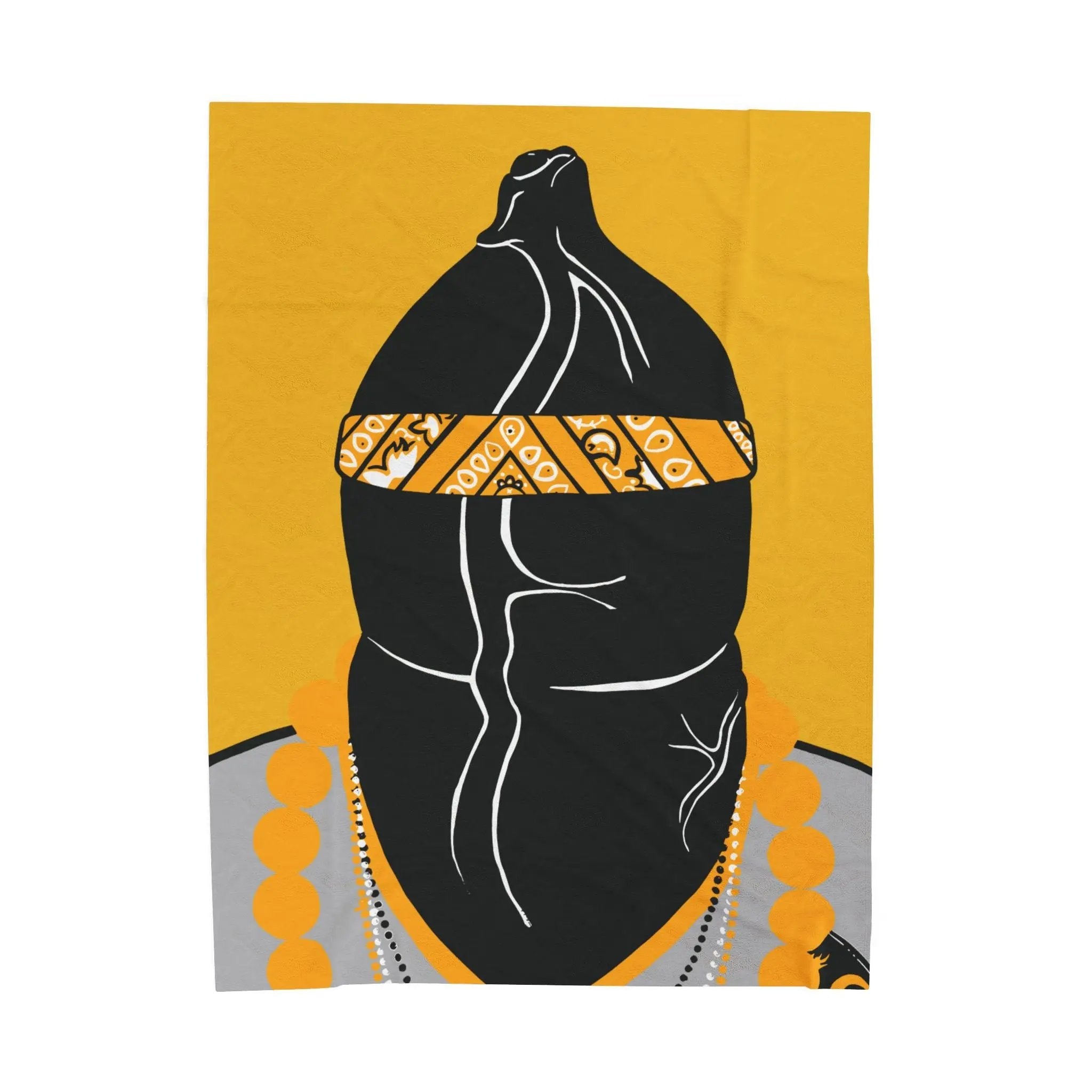 Yellow Velveteen Plush Blanket - Gay Sportsfan Jock Dychead Design Printify