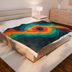 Blanket: Retro Gay Rainbow 69 - LGBTQ+ Queer Plush Velveteen Bed Cover - erostakles