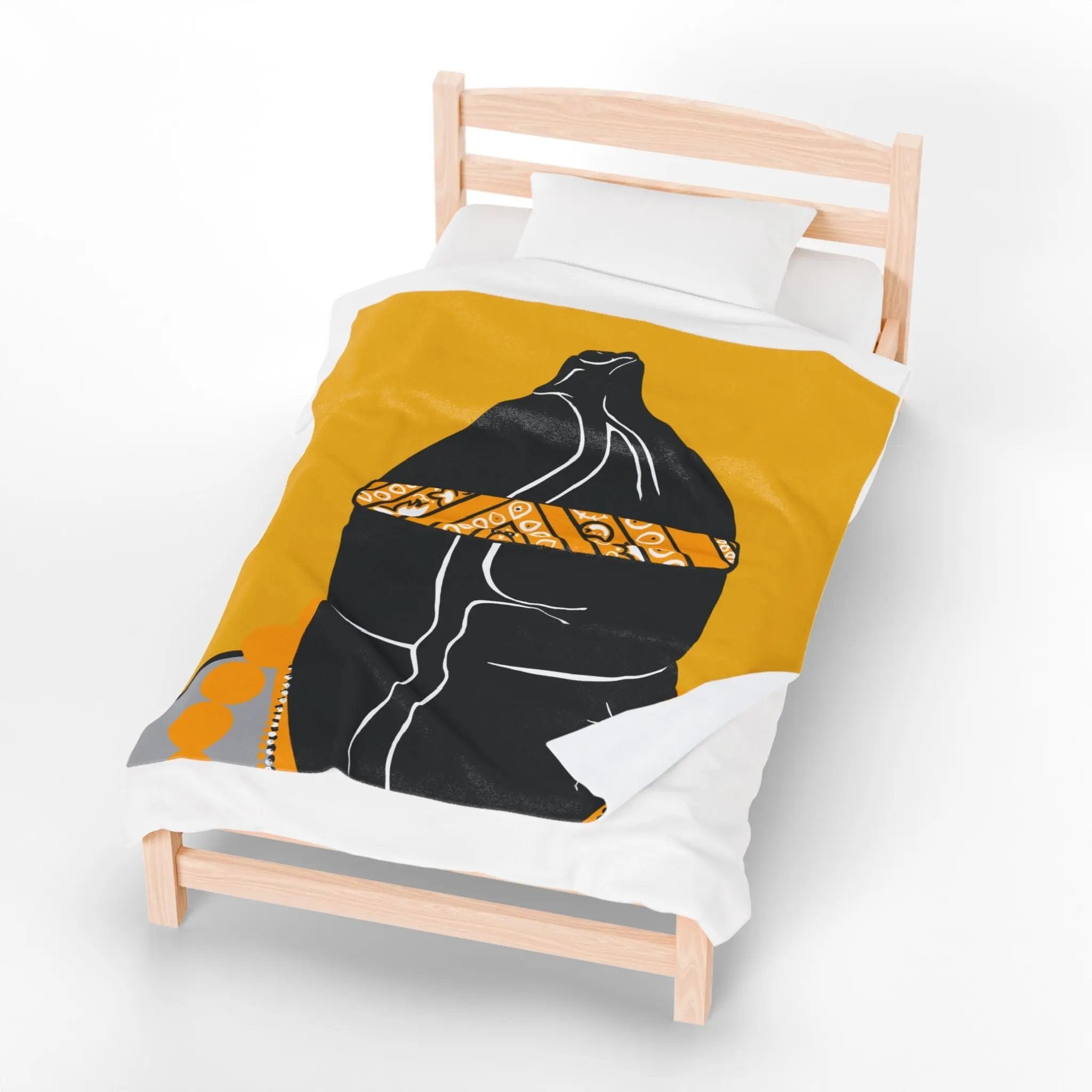 Yellow Velveteen Plush Blanket - Gay Sportsfan Jock Dychead Design Printify