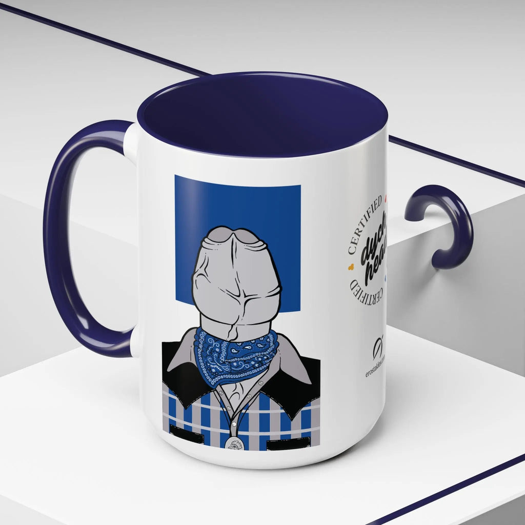 Gay Humor Coffee Mug - Blue Dychead Queer Gift for Him Printify