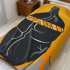 Yellow Velveteen Plush Blanket - Gay Sportsfan Jock Dychead Design Printify