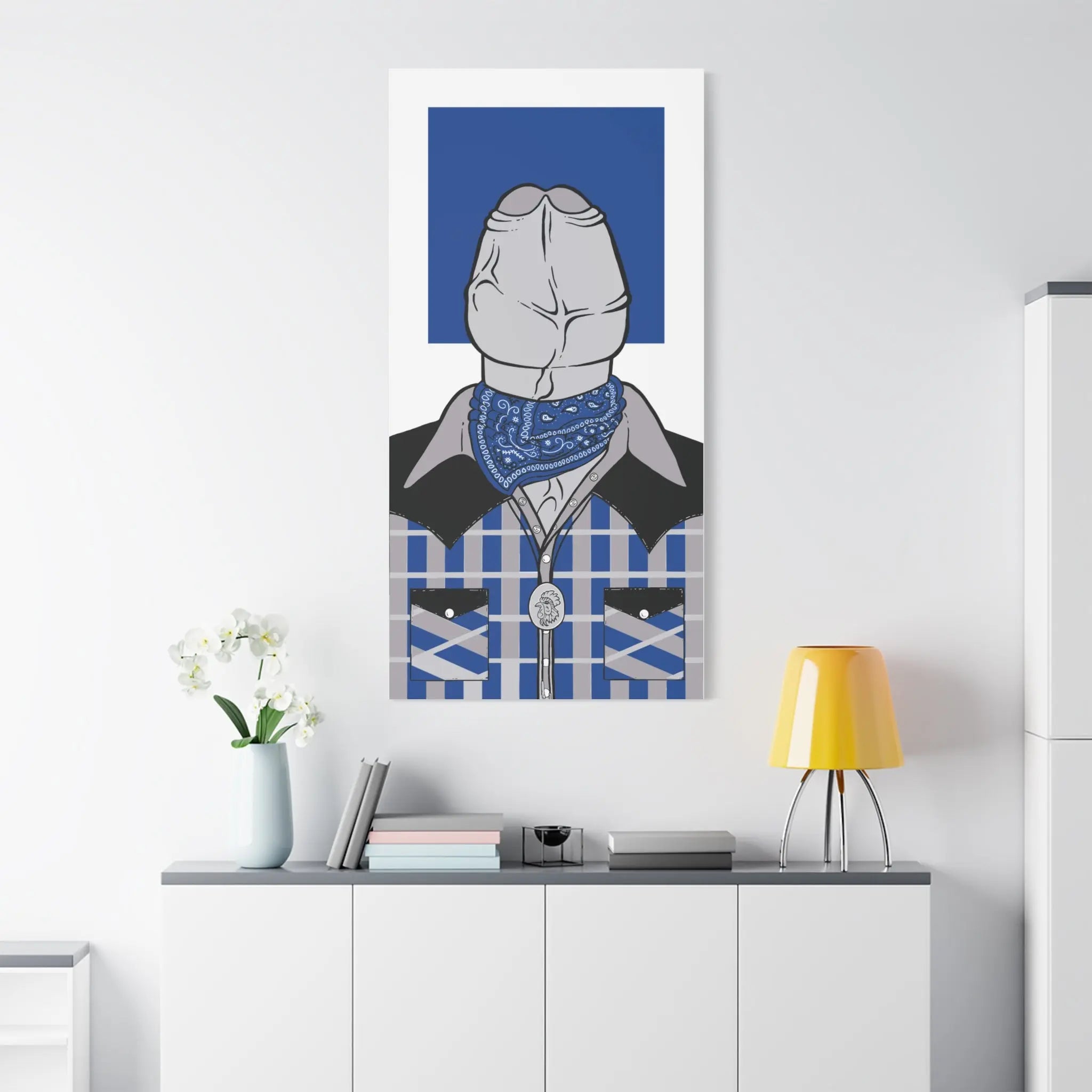 Blue Dychead Gay Canvas Wall Art - Ready To Hang Queer Decor Printify