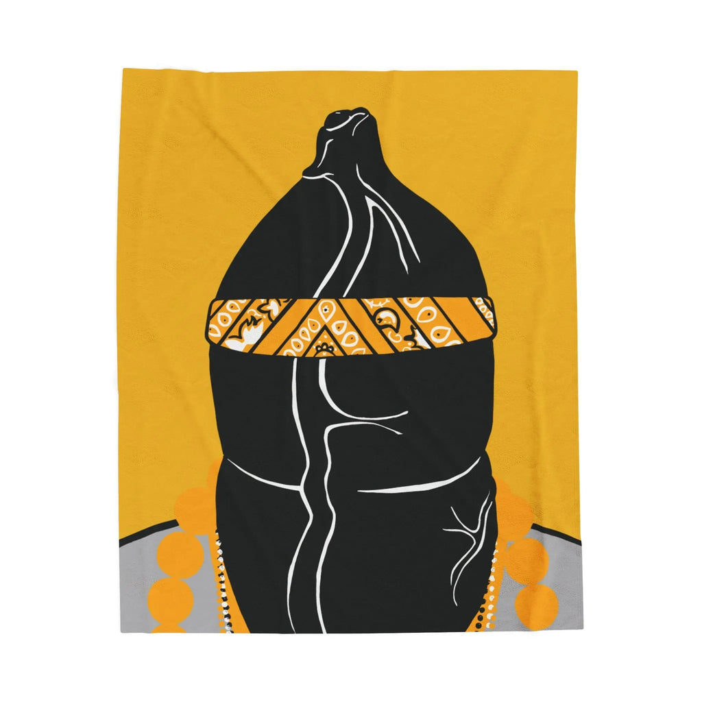 Yellow Velveteen Plush Blanket - Gay Sportsfan Jock Dychead Design Printify