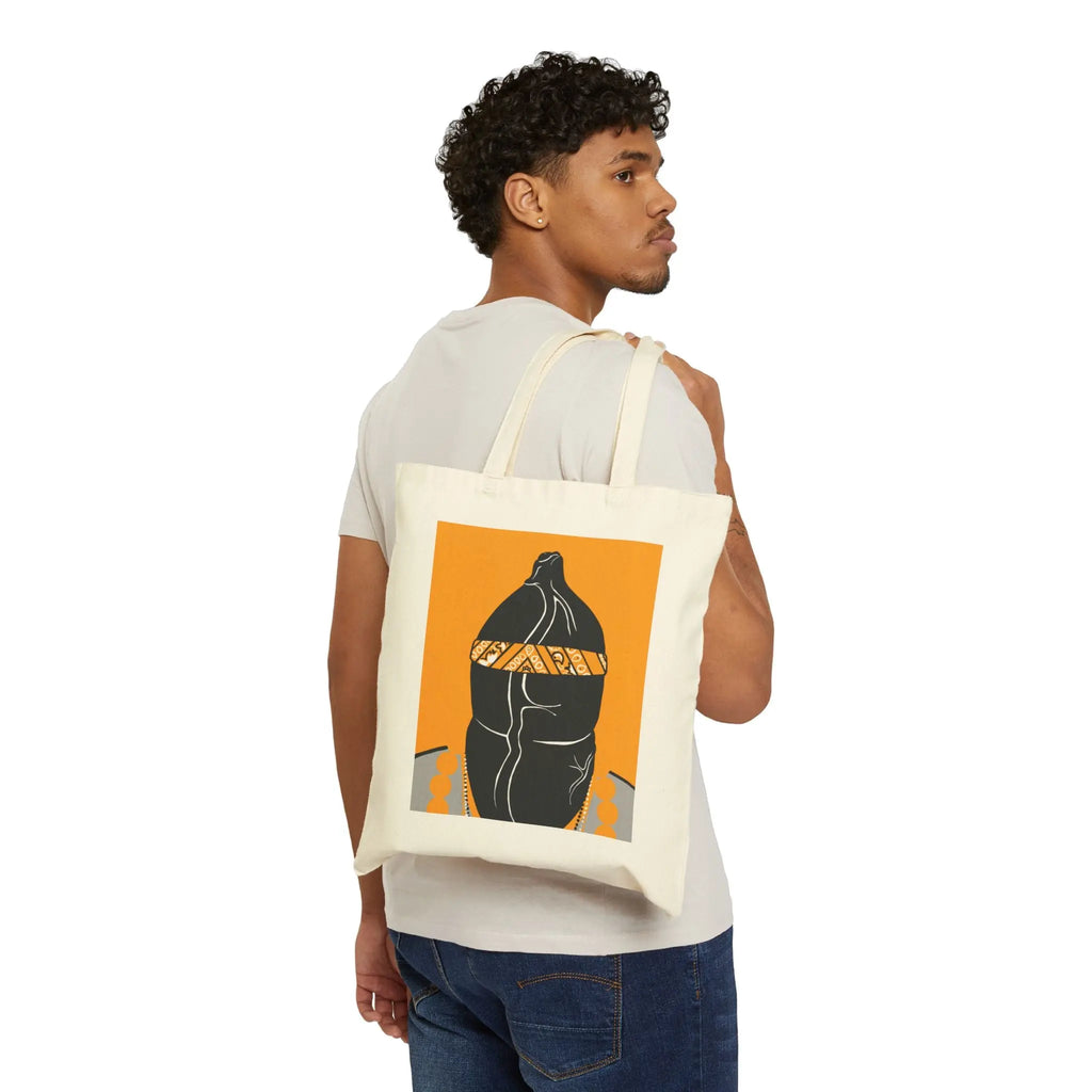 Yellow Queer Art Cotton Canvas Tote Bag - LGBTQ Gay Pride Gift Printify