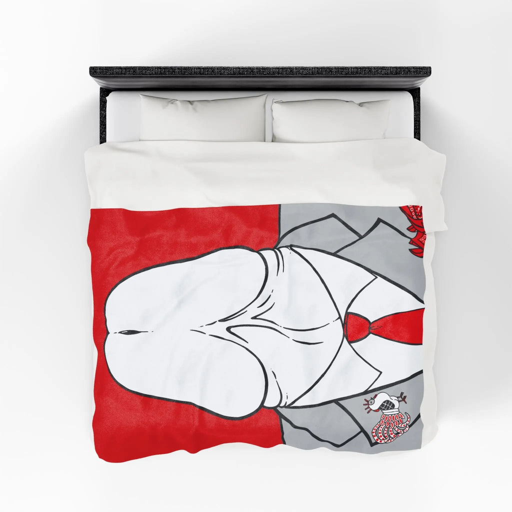 Red Velveteen Plush Blanket - Gay Businessman Dychead Design Printify