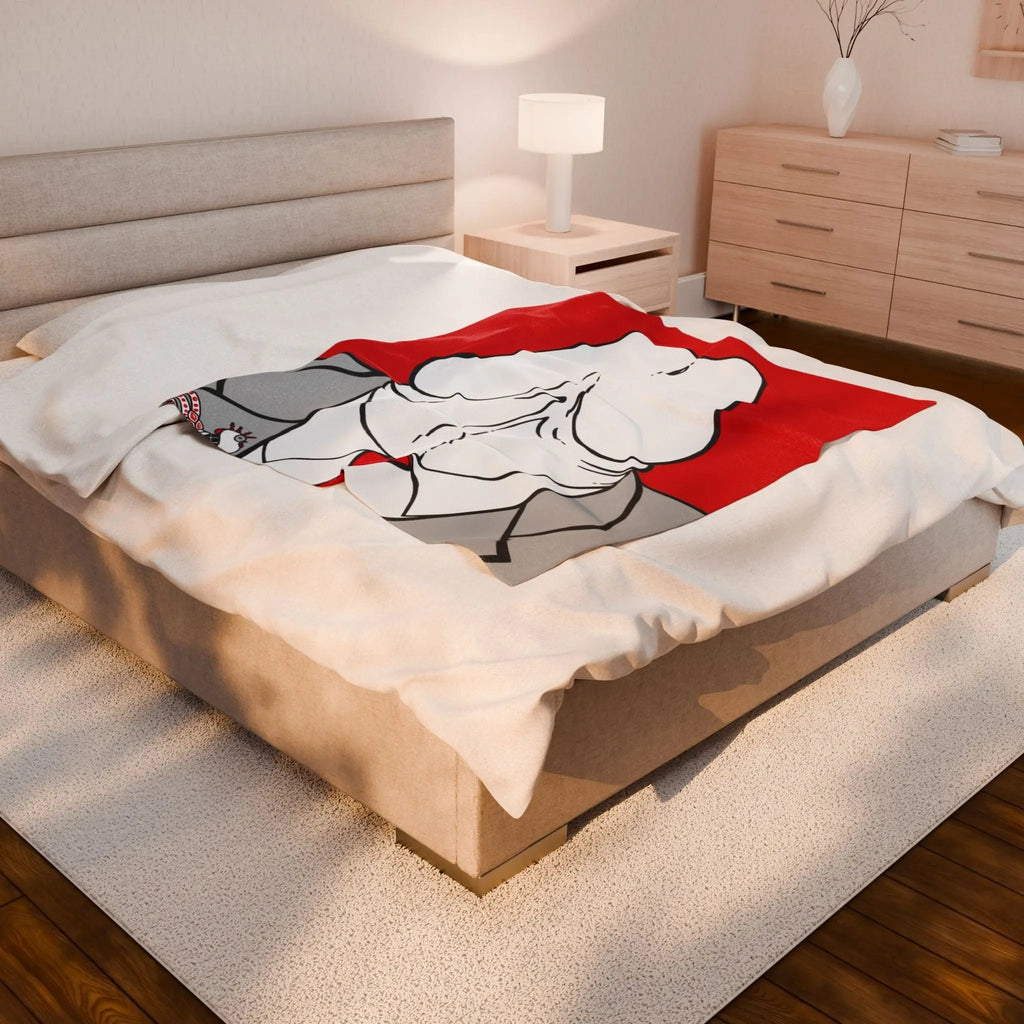 Red Velveteen Plush Blanket - Gay Businessman Dychead Design Printify