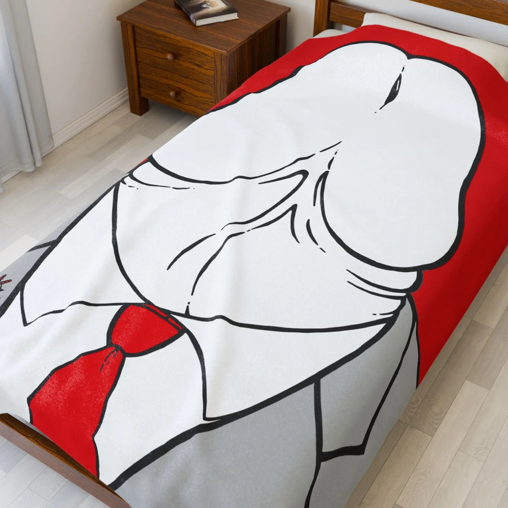 Red Velveteen Plush Blanket - Gay Businessman Dychead Design Printify
