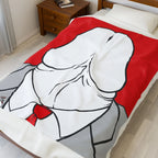 Red Velveteen Plush Blanket - Gay Businessman Dychead Design Printify
