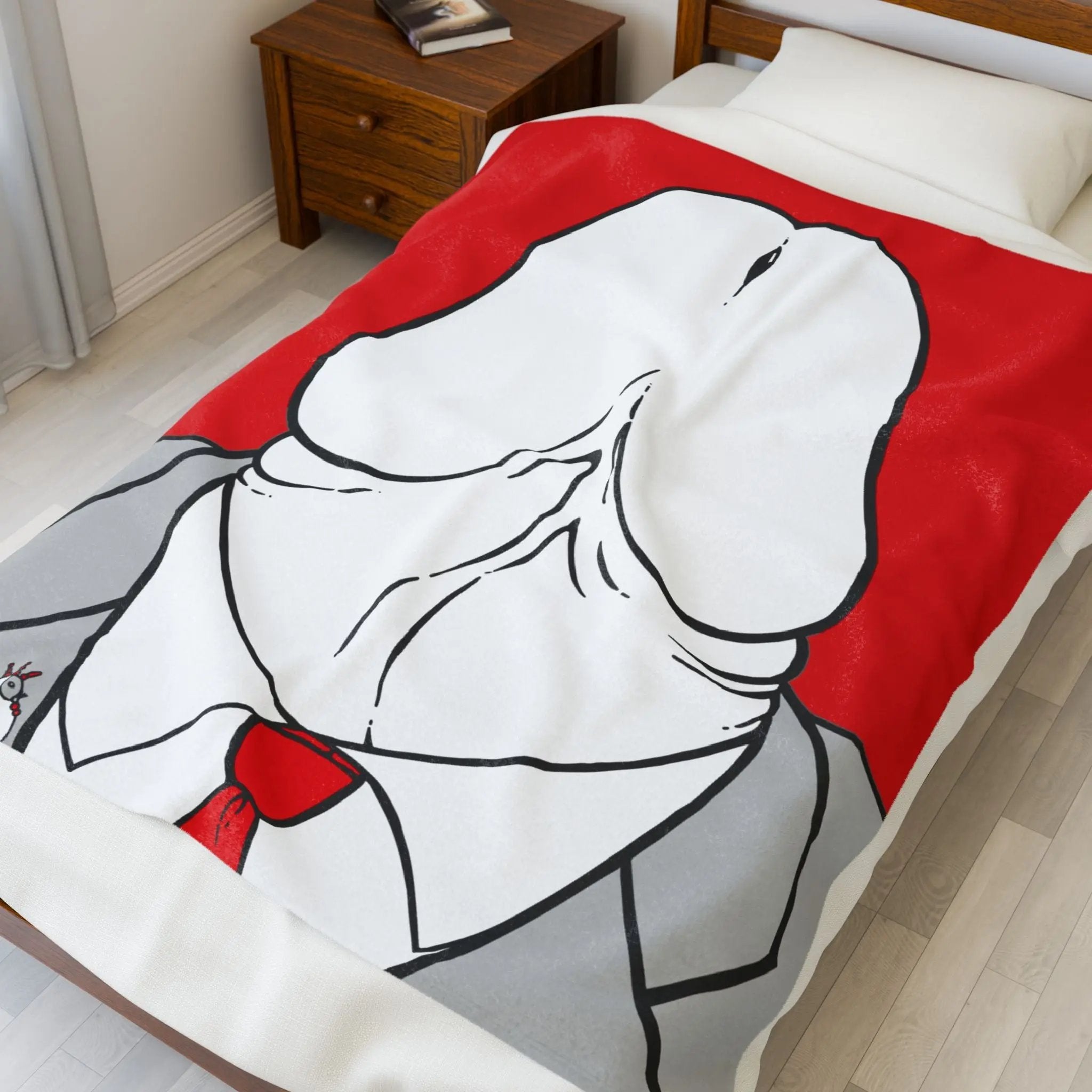 Red Velveteen Plush Blanket - Gay Businessman Dychead Design Printify