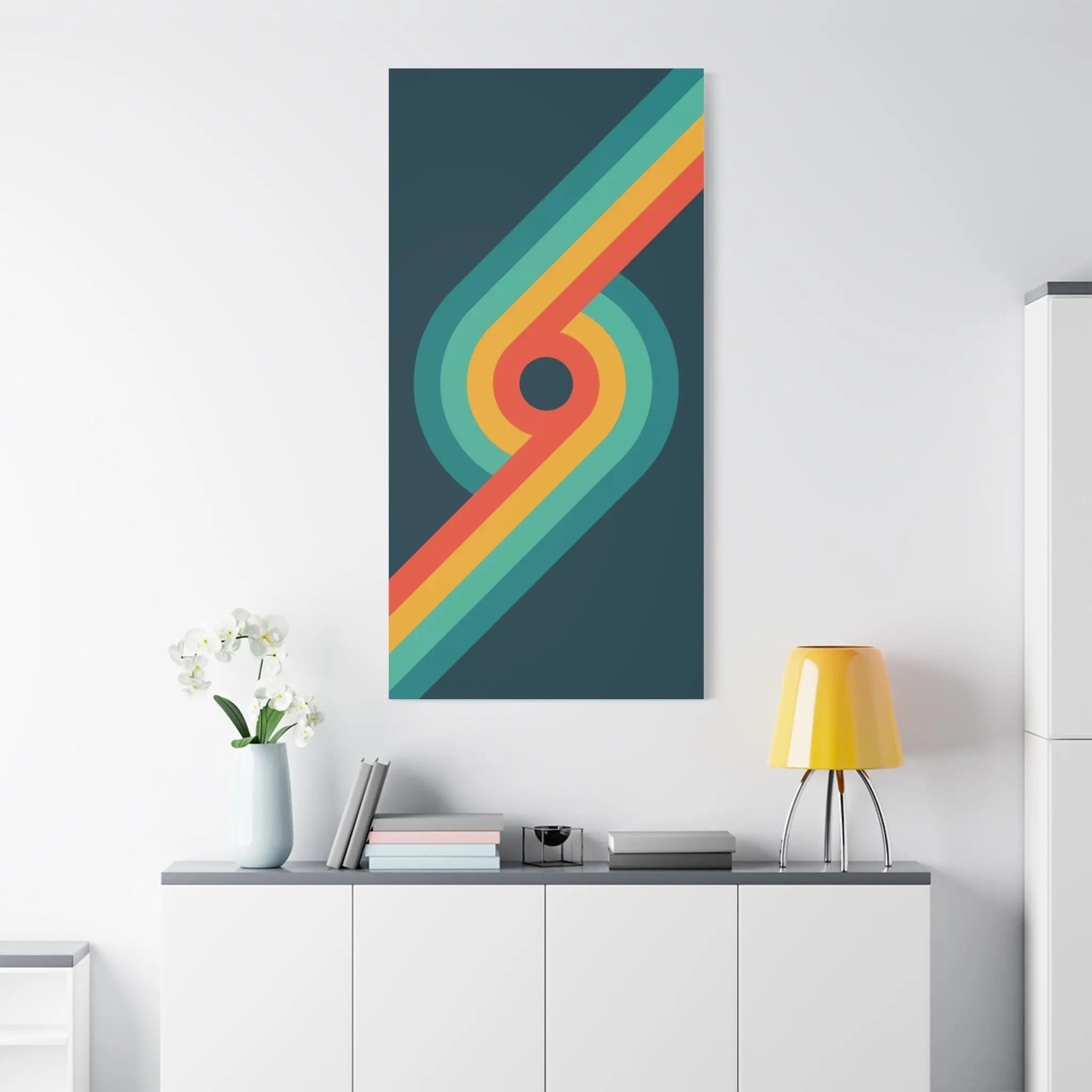Gay Wall Art: Retro Rainbow 69 - Queer Contemporary for Home, Office Printify