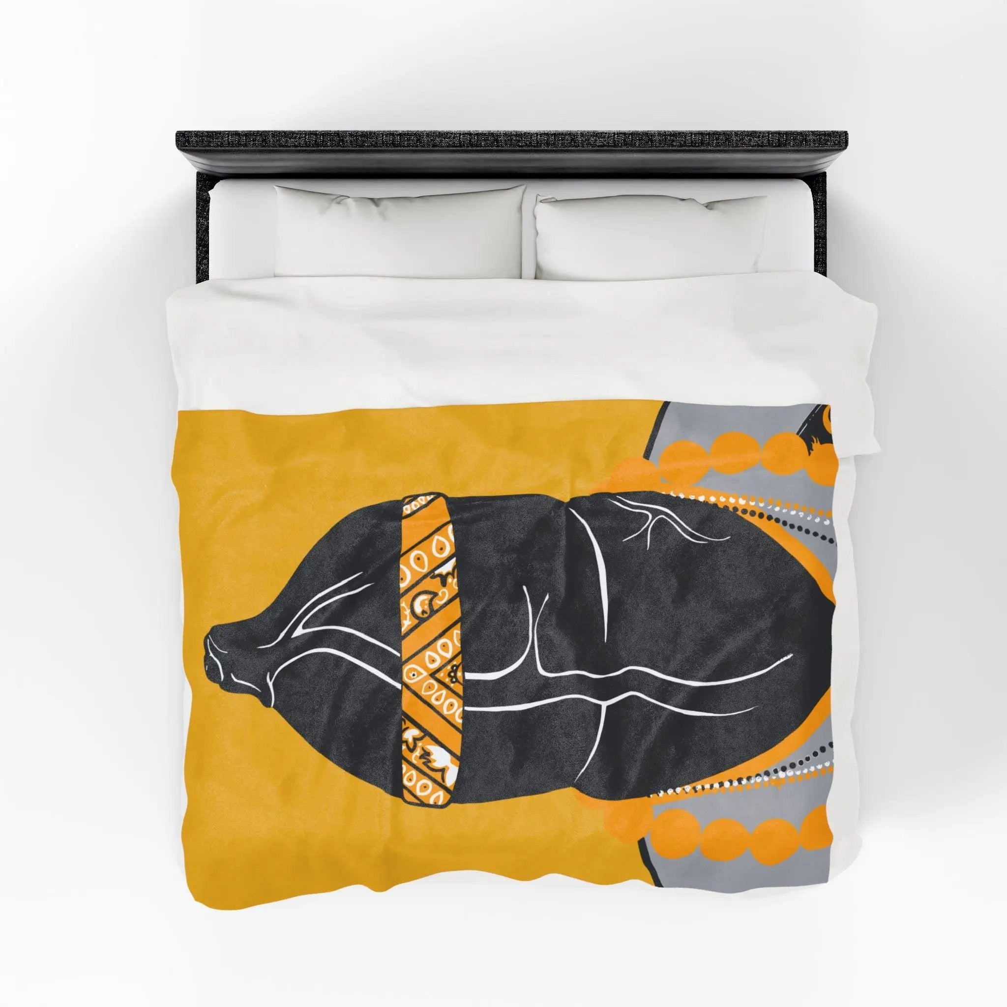 Yellow Velveteen Plush Blanket - Gay Sportsfan Jock Dychead Design Printify