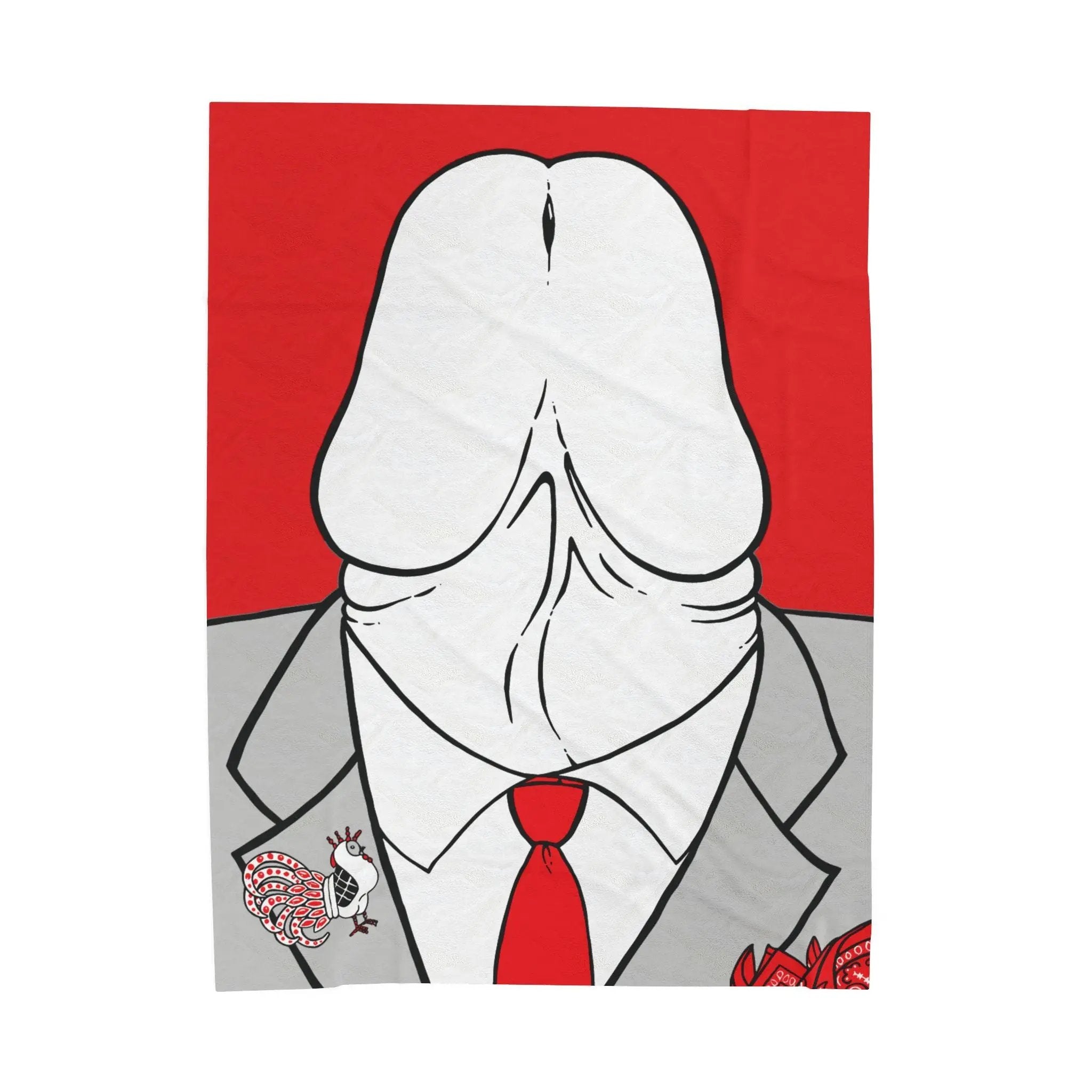 Red Velveteen Plush Blanket - Gay Businessman Dychead Design Printify