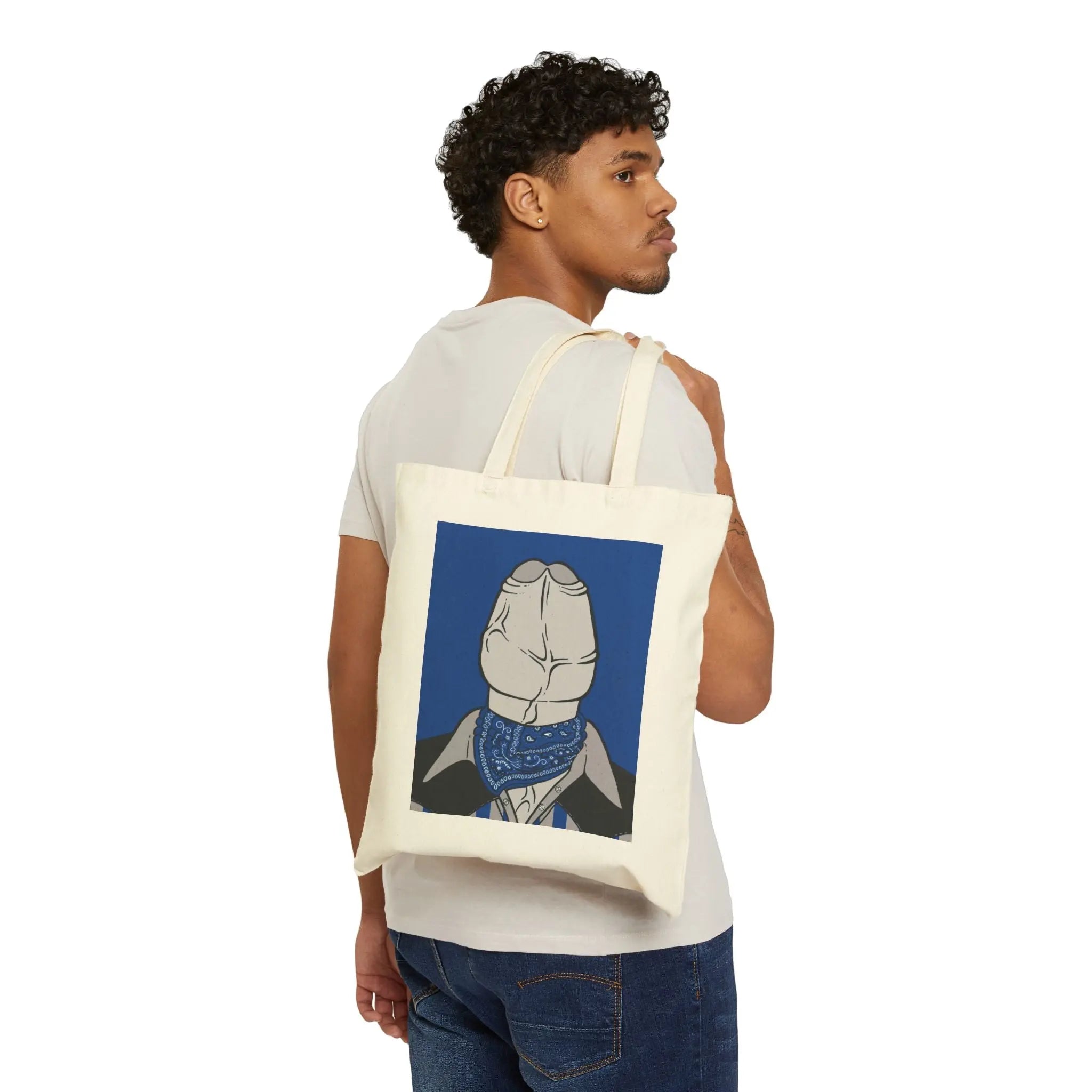 Blue Queer Art Cotton Canvas Tote Bag - LGBTQ Gay Pride Gift Printify