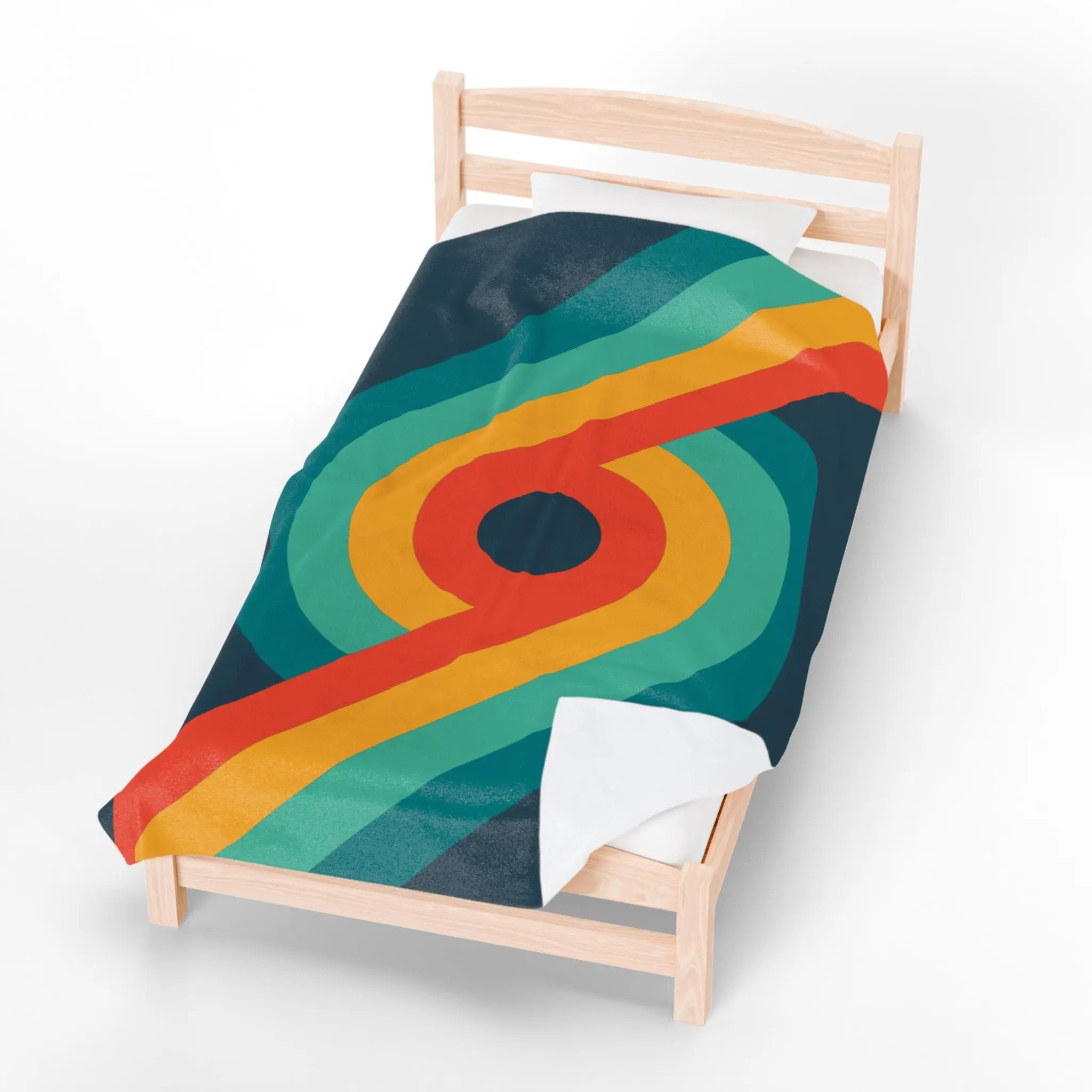 Blanket: Retro Gay Rainbow 69 - LGBTQ+ Queer Plush Velveteen Bed Cover - erostakles