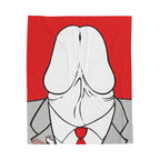 Red Velveteen Plush Blanket - Gay Businessman Dychead Design Printify