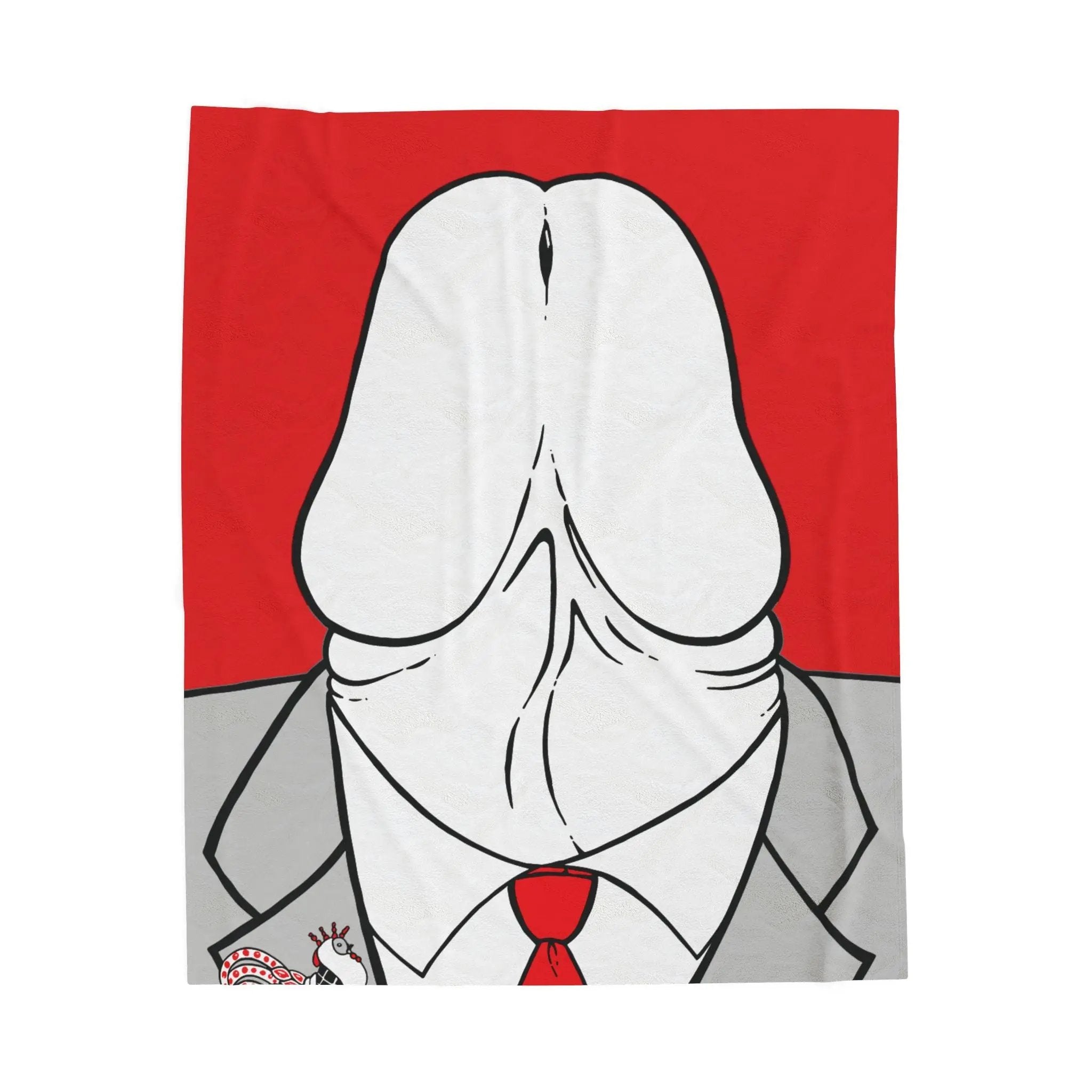 Red Velveteen Plush Blanket - Gay Businessman Dychead Design Printify