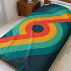 Blanket: Retro Gay Rainbow 69 - LGBTQ+ Queer Plush Velveteen Bed Cover - erostakles