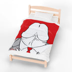 Red Velveteen Plush Blanket - Gay Businessman Dychead Design Printify