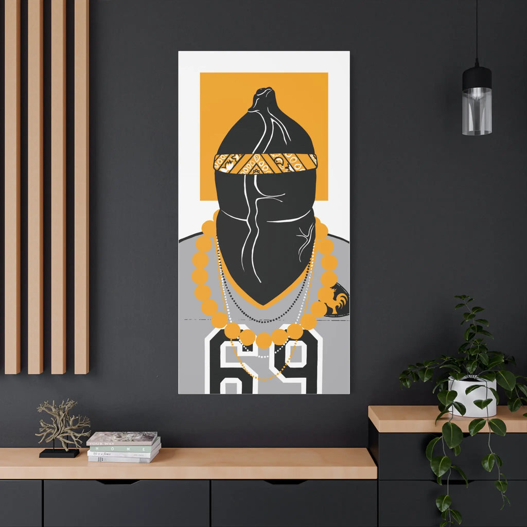 Yellow Dychead Gay Canvas Wall Art - Ready To Hang Queer Decor Printify